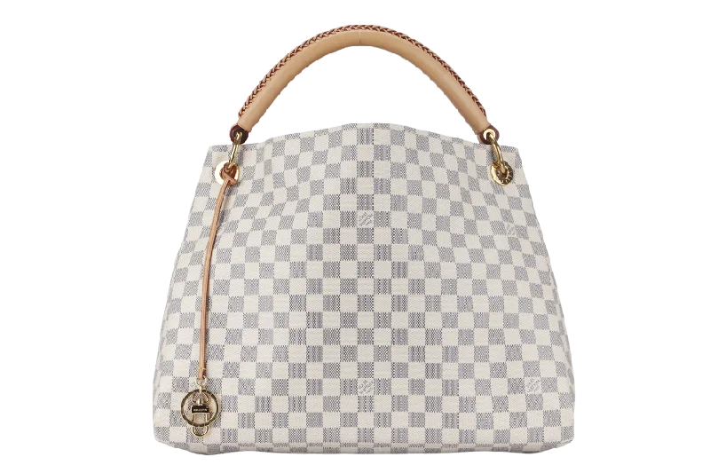 Ladies Louis Vuitton shoulder bags with a wide - width strap for comfortLOUIS VUITTON ARTSY MM (N41174) DAMIER AZUR GOLD HARDWARE NO DUST COVER