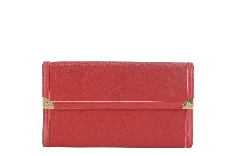 Louis Vuitton Twist bags with a crystal - embellished LV - turnlockLOUIS VUITTON SARAH WALLET RED CALF LEATHER GOLD HARDWARE