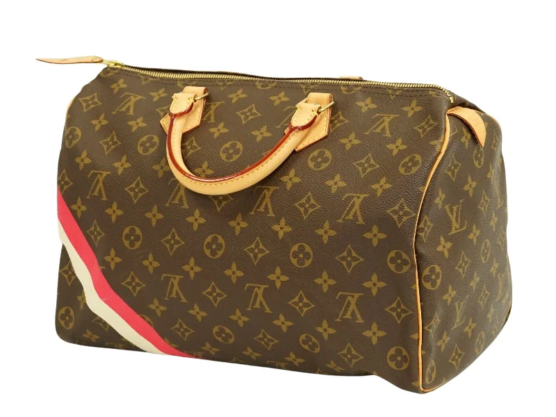 Small - sized Louis Vuitton Pochette Metis bags for a compact carryLouis Vuitton Brown Canvas Speedy 35 handbag bag