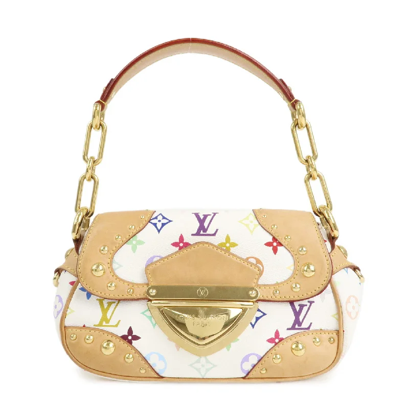 Ladies Louis Vuitton Petite Malle bags in a pastel color for a soft lookLouis Vuitton Monogram Multicolor Marilyn Shoulder Bag BlancM40127Used F/S