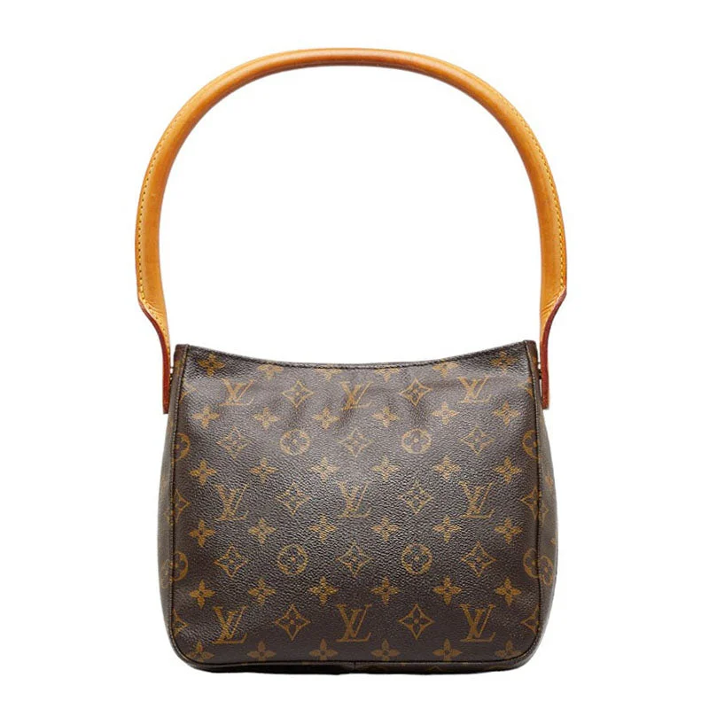 Louis Vuitton tote bags with a water - resistant coating for outdoor useLouis Vuitton Monogram Loo MM Shoulder Bag M51146 Brown PVC Leather  Louis Vuitton