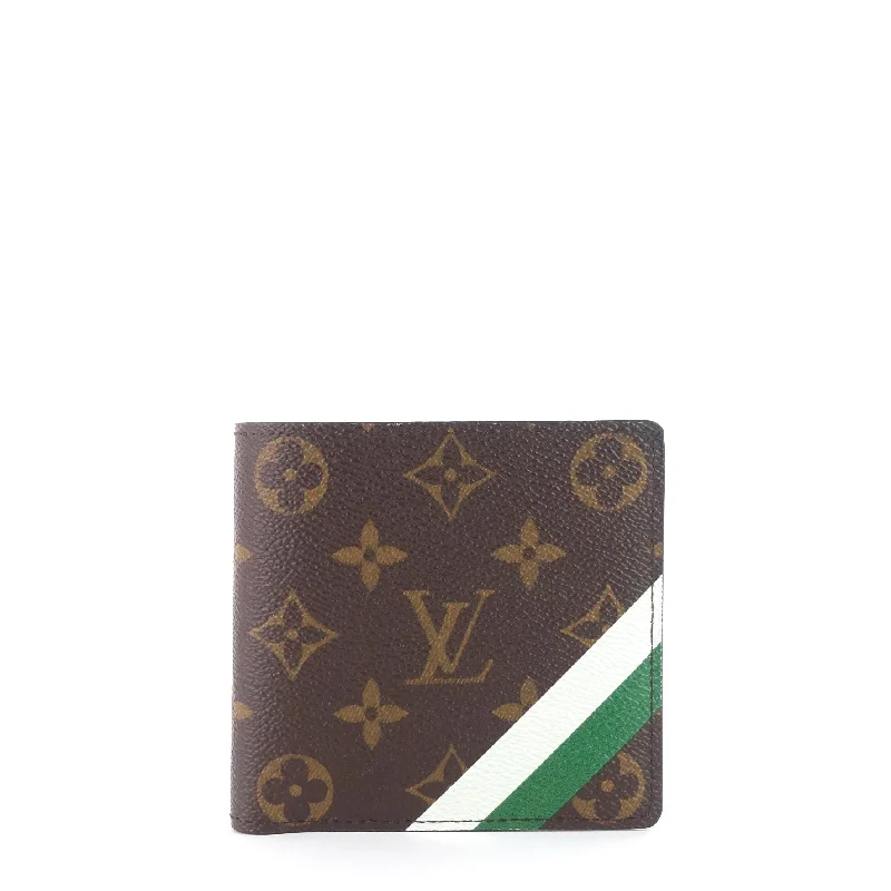 Louis Vuitton backpacks with a hidden back pocket for securityMarco My LV Heritage Monogram Canvas Wallet