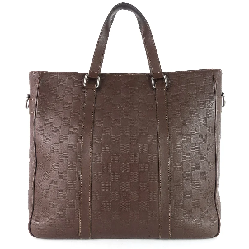 Louis Vuitton crossbody bags with a woven leather strap for textureTadao PM Damier Infini Leather Tote Bag