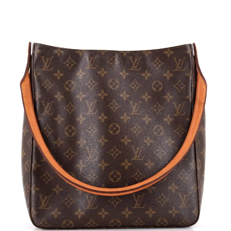 Louis Vuitton crossbody bags with a woven leather strap for textureLooping Handbag Monogram Canvas GM