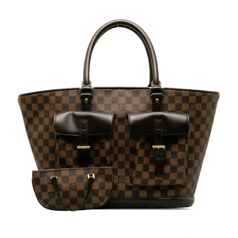 Louis Vuitton backpacks with a padded back panel for comfort during long - wearLouis Vuitton Damier Manosque GM Handbag N51120 Brown