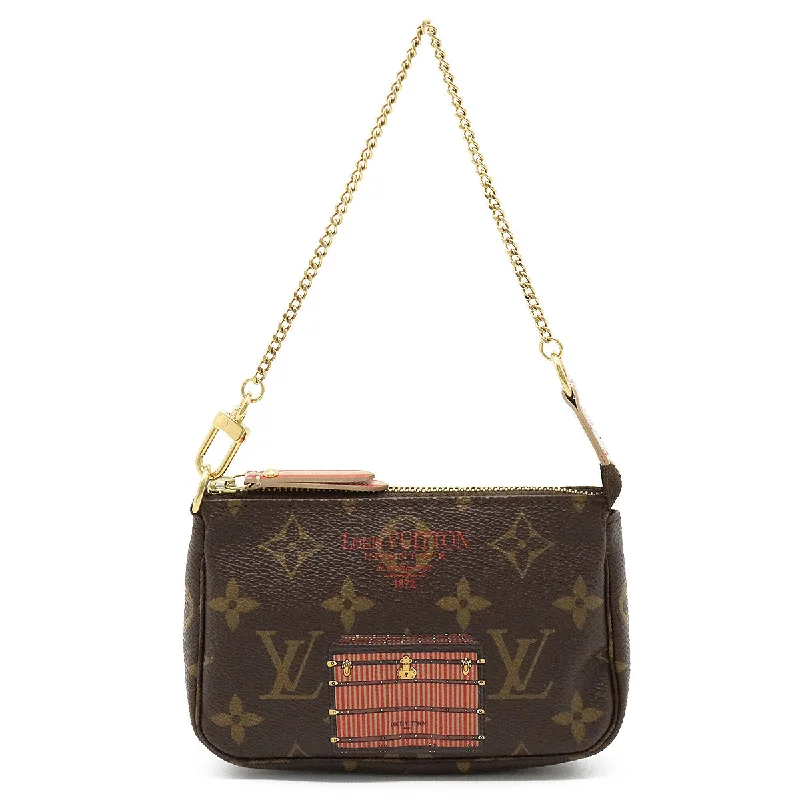 Louis Vuitton handbags with a patent - leather finish for a shiny lookLouis Vuitton Mini Pochette Accessoires Trunk M60417