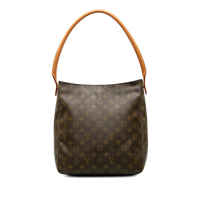 Louis Vuitton backpacks with a multi - pocket organization for functionalityLouis Vuitton Monogram Looping Tote Shoulder Bag PVC/Leather Brown M51145