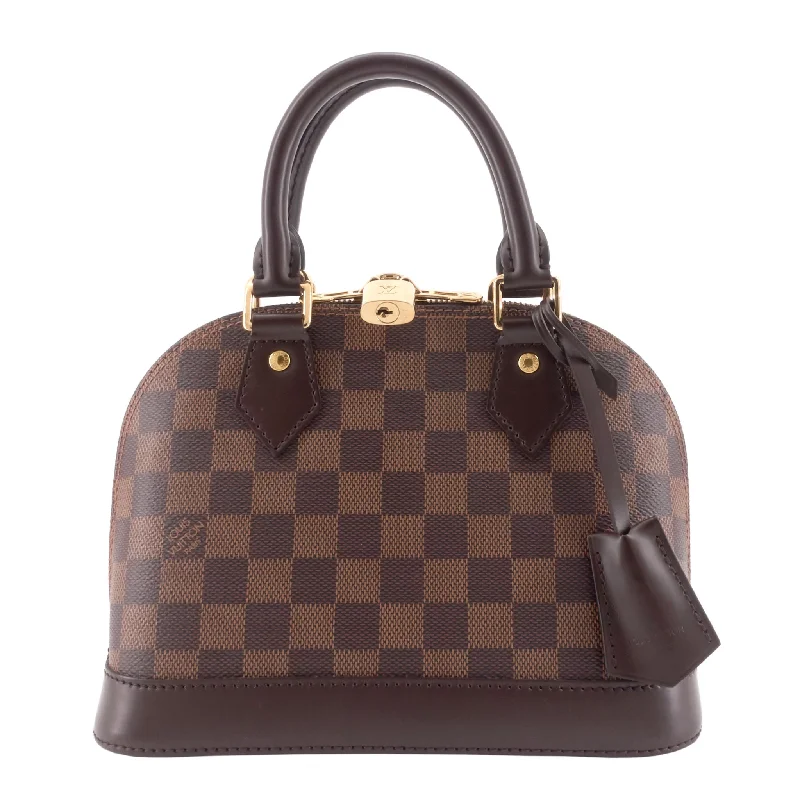 Ladies Louis Vuitton Petite Malle bags with a star - shaped charm for cutenessAlma BB Damier Ebene Canvas Handbag