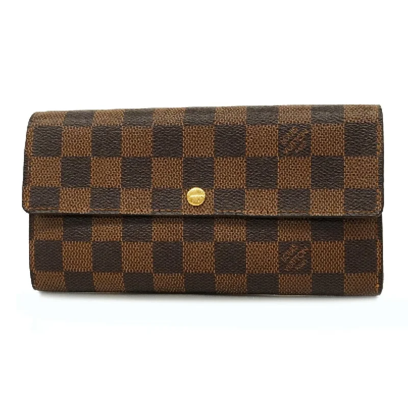 Louis Vuitton handbags with a beaded trim for a touch of glamourLouis Vuitton Long Wallet Damier Portomone Credit N61724