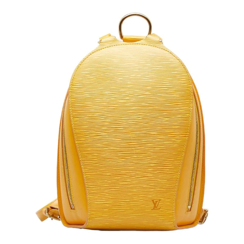 Louis Vuitton Petite Malle bags with a hard - shell structure for uniquenessLouis Vuitton Epi Mabillon Backpack M52239 Tassili Yellow