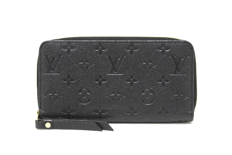 Small - sized Louis Vuitton Pochette Metis bags for a compact carryAuthentic Louis Vuitton Black Monogram Empreinte Leather Zippy Wallet