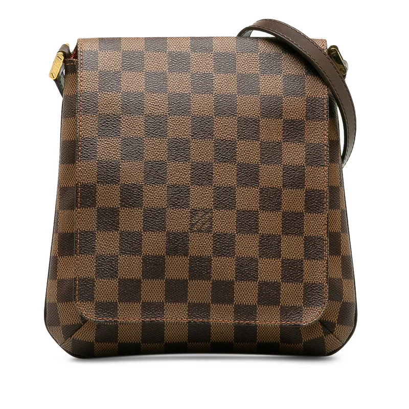 Louis Vuitton bags with a detachable mobile phone holder for convenienceLouis Vuitton Damier Shoulder Bag Ebene Brown Women's N51300