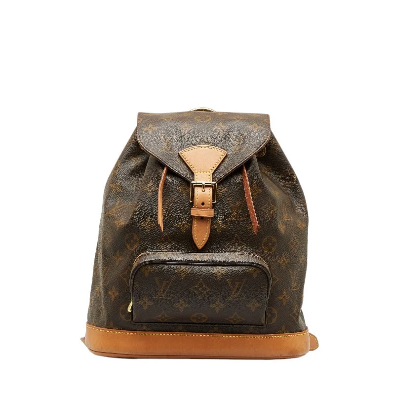 Louis Vuitton bags with a zip - around closure for enhanced securityLouis Vuitton Monogram Monsouris MM Backpack M51136 Brown