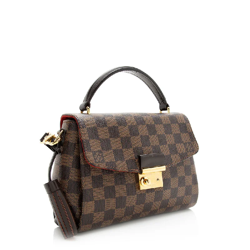 Louis Vuitton bags with a magnetic snap closure for easy accessLouis Vuitton Damier Ebene Croisette Shoulder Bag - FINAL SALE (20575)