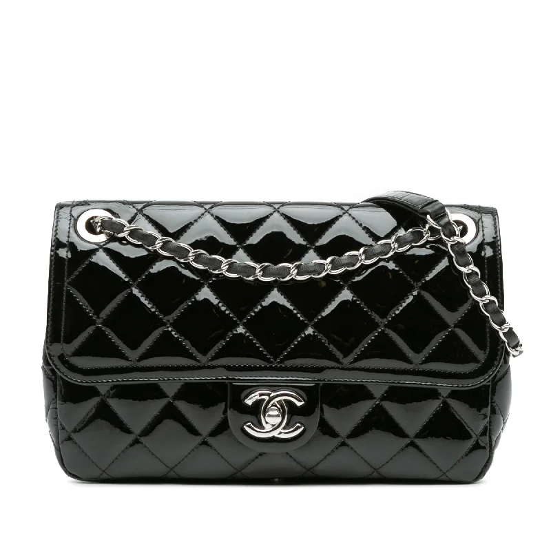 Chanel Colorful Handbag for Spring OutfitsBlack Chanel Medium Patent Coco Shine Flap Crossbody Bag