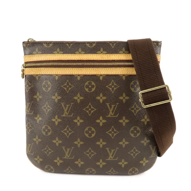 Louis Vuitton tote bags with a printed LV logo on the front for brand visibilityLouis Vuitton Monogram Pochette Bosphore Shoulder Bag M40044