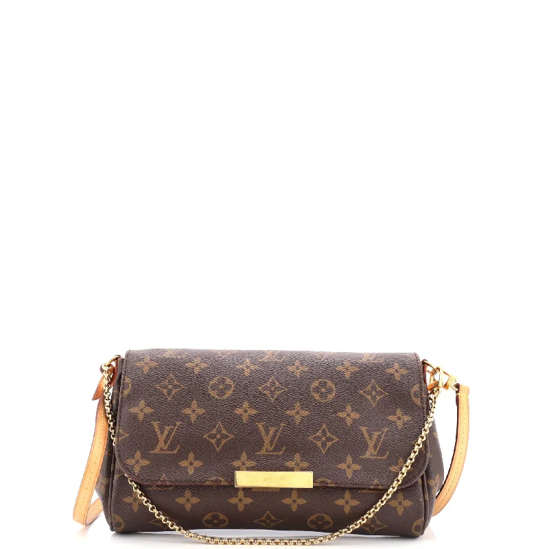 Louis Vuitton bags with a snap - button closure and a decorative charm for styleFavorite Handbag Monogram Canvas MM