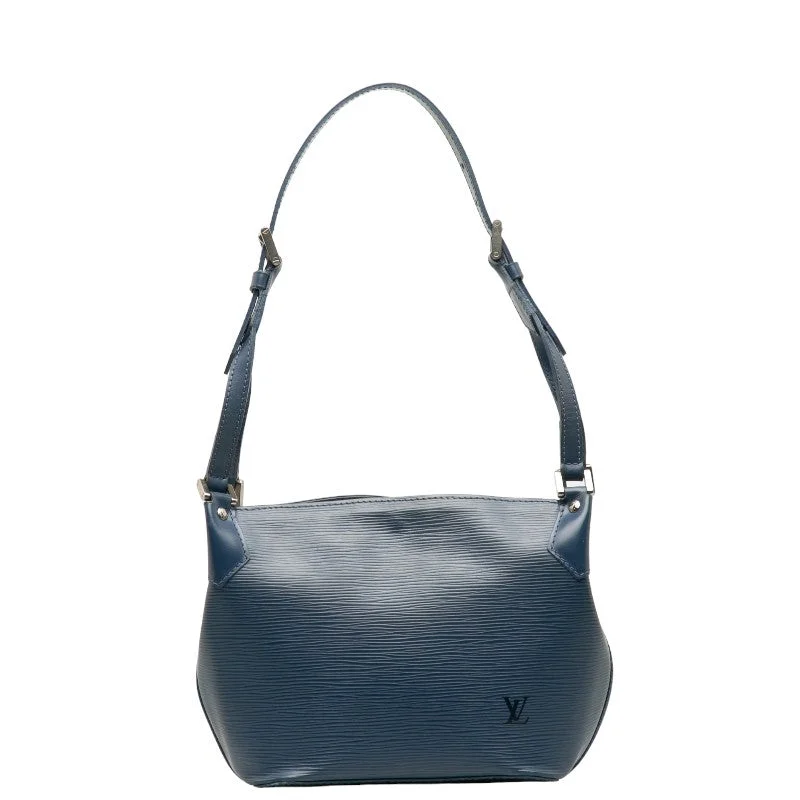 Louis Vuitton bags with a chain - link trim and a leather body for a modern edgeLouis Vuitton Epi Shoulder Bag Leather Blue M58932