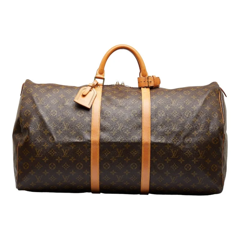 Ladies Louis Vuitton shoulder bags with a wide - width strap for comfortLouis Vuitton Monogram Keepall 60 Boston Bag M41412