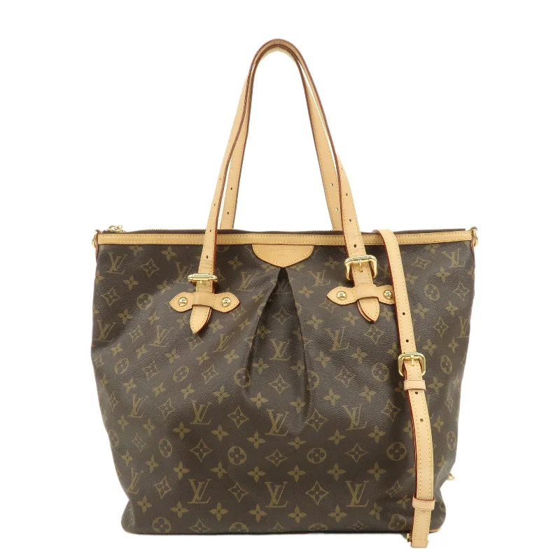 Louis Vuitton tote bags with a water - resistant coating for outdoor useLouis Vuitton Monogram Palermo GM 2Way Hand Bag Brown M40146