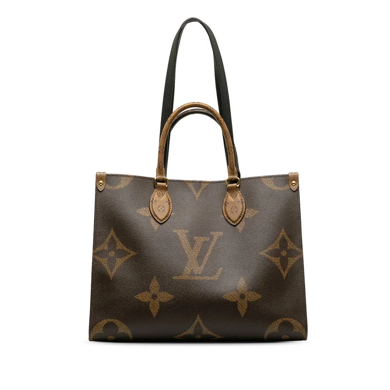 Louis Vuitton backpacks with a hidden back pocket for securityLouis Vuitton Monograms Giant Reverse M45321 Handbag PVC/Leather Brown