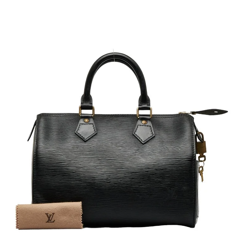 Louis Vuitton handbags with a beaded trim for a touch of glamourLouis Vuitton Epi Speedy 25 Handbag Mini Boston Bag M59032 Noir