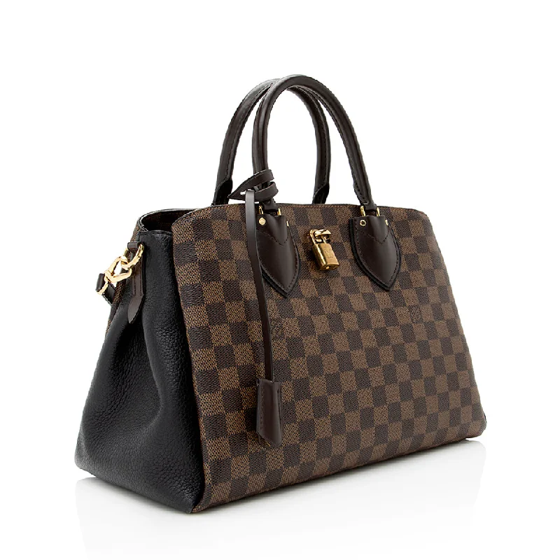 Louis Vuitton tote bags with a double - handle and shoulder - strap optionLouis Vuitton Damier Ebene Cuir Taurillon Normandy Satchel (21186)