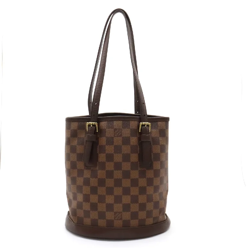 Louis Vuitton handbags with a back - zip pocket for storing valuablesLouis Vuitton Damier Marais bucket shoulder bag N42240