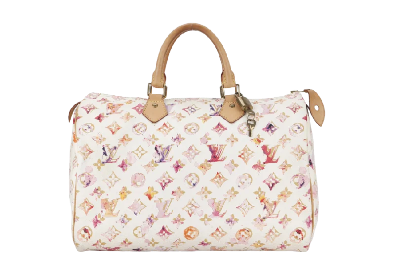 Louis Vuitton Twist bags with a contrast - colored interior for visual interestLOUIS VUITTON SPEEDY 35 WATERCOLOR AQUARELLE MONOGRAM CANVAS NO DUST COVER