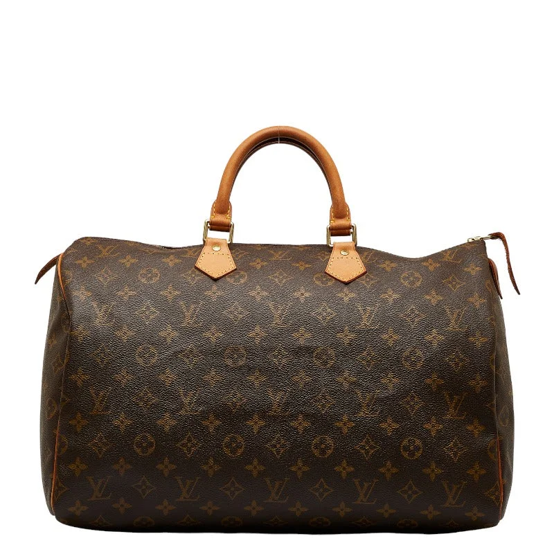 Louis Vuitton bags with a snap - button closure and a decorative charm for styleLouis Vuitton Monogram Speedy 40 Handbag M41522