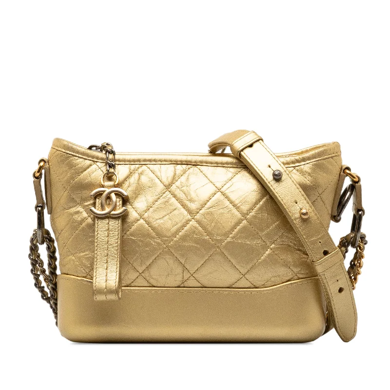 Chanel All - Match Handbag for Versatile StylingGold Chanel Small Metallic Lambskin Gabrielle Crossbody