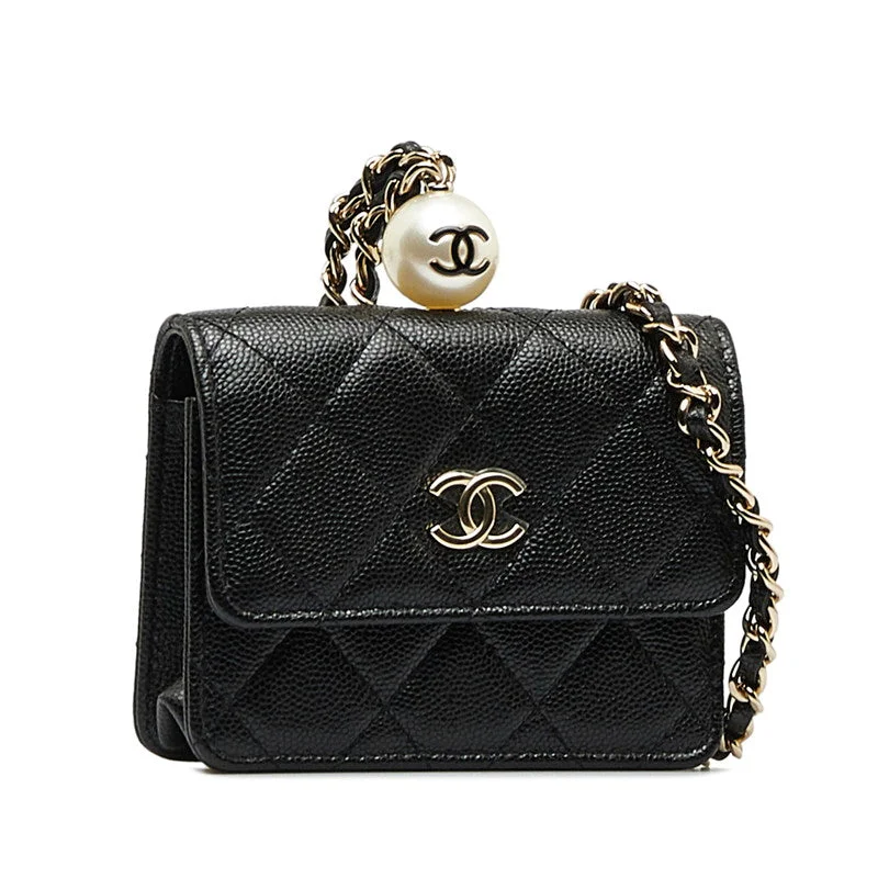 Chanel Black Handbag for Business MeetingsChanel CC Quilted Caviar Chain Purse Leather Coin Case in Excellent condition