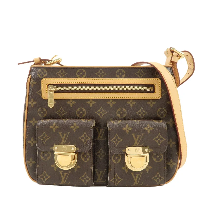 Louis Vuitton crossbody bags with a printed floral pattern for femininityLouis Vuitton Monogram Hudson GM Shoulder Bag Hand Bag M40045