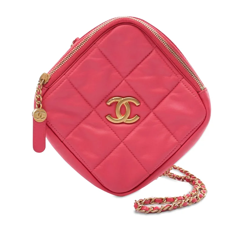 Chanel Medium Tote Bag for Office LadiesPink Chanel Quilted Lambskin Diamond Crossbody