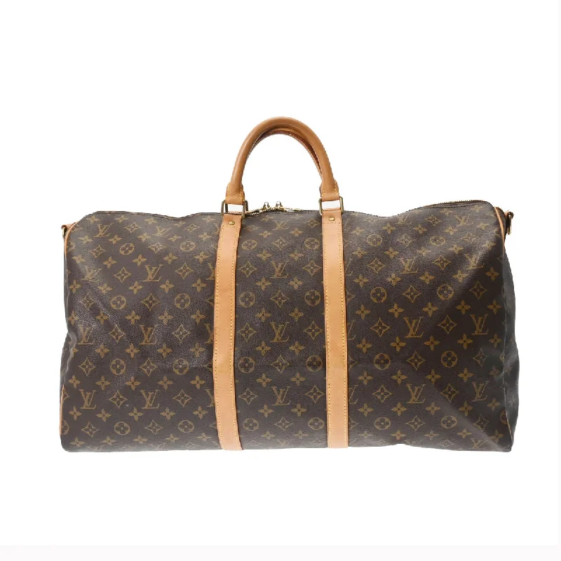 Louis Vuitton backpacks with a hidden back pocket for securityLouis Vuitton Monogram Keepall Bandouliere 55 Brown