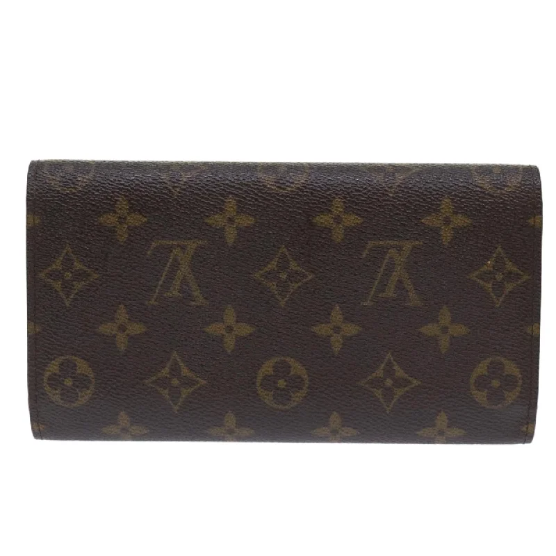 Louis Vuitton crossbody bags with a woven leather strap for textureLOUIS VUITTON Monogram Portefeuille International Long Wallet M61217 Auth 50444