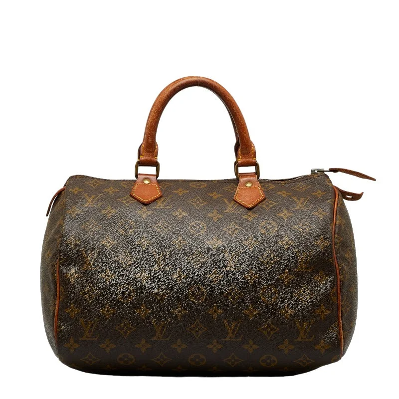 Louis Vuitton tote bags with a water - resistant coating for outdoor useLouis Vuitton Monogram Speedy 30 Handbag M41526 Brown PVC Leather  Louis Vuitton