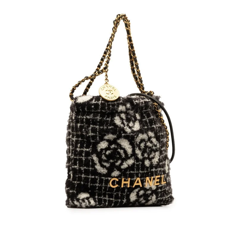 Chanel Small Crossbody Bag for TravelChanel Camellia Chanel 22 Hobo Bag Cotton Shoulder Bag in Good condition