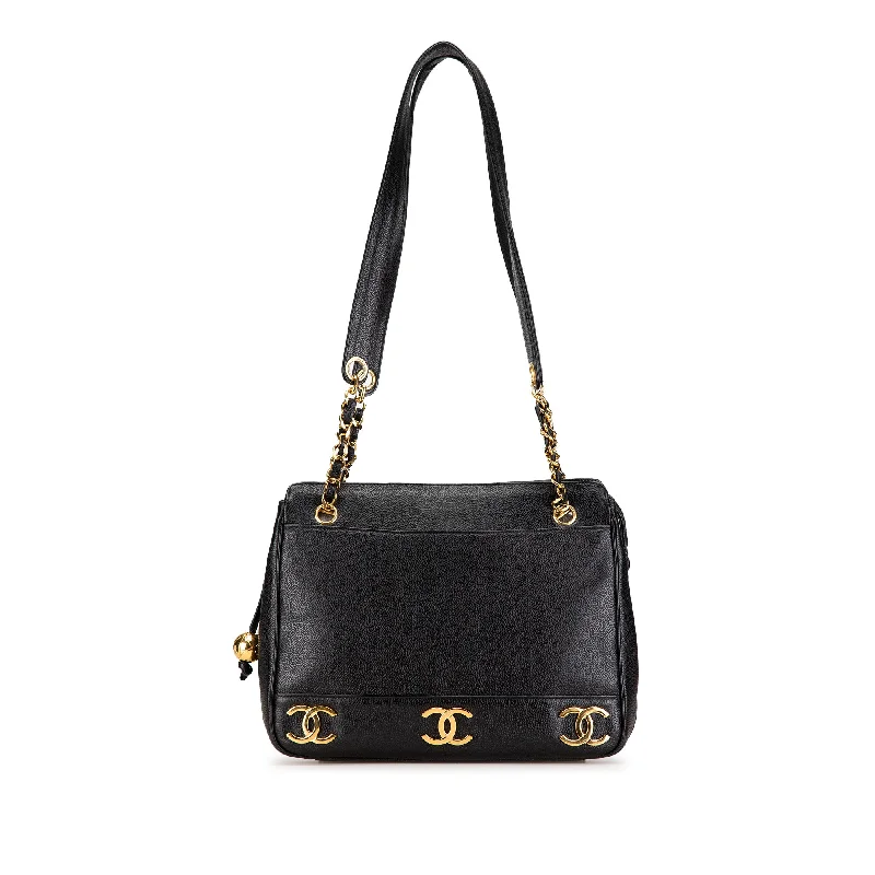 Chanel Chain Strap Handbag for Everyday UseBlack Chanel Triple CC Caviar Shoulder Bag