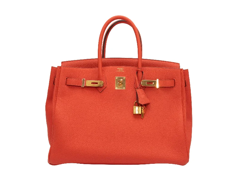 Red Capucine Hermes Togo 35 Birkin Bag