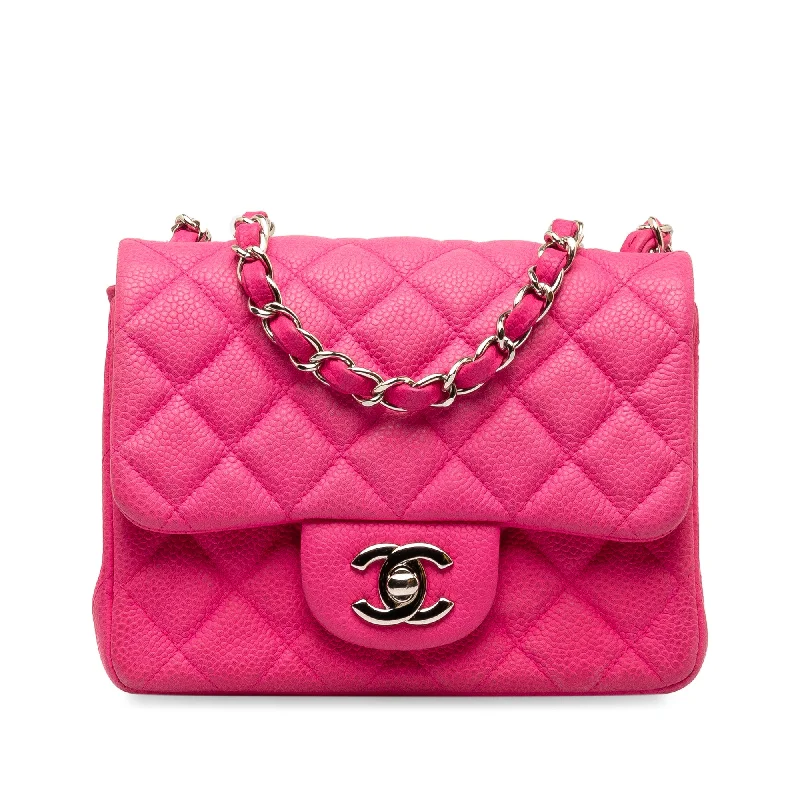 Chanel Limited Edition Handbag for CollectorsPink Chanel Mini Square Classic Caviar Single Flap Shoulder Bag