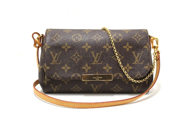 Louis Vuitton bags with a front - zip pocket for small items like keysAuthentic Louis Vuitton Monogram Canvas Favorite PM Messenger Bag