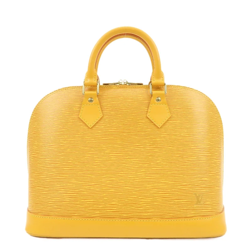 Louis Vuitton Twist bags with a contrast - colored interior for visual interestLouis Vuitton Epi Alma PM Hand Bag Tassili Yellow M52149