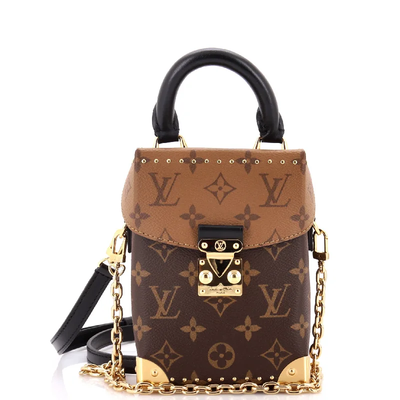 Louis Vuitton bags with a chain - link trim and a leather body for a modern edgeCamera Box NM Handbag Studded Reverse Monogram Canvas