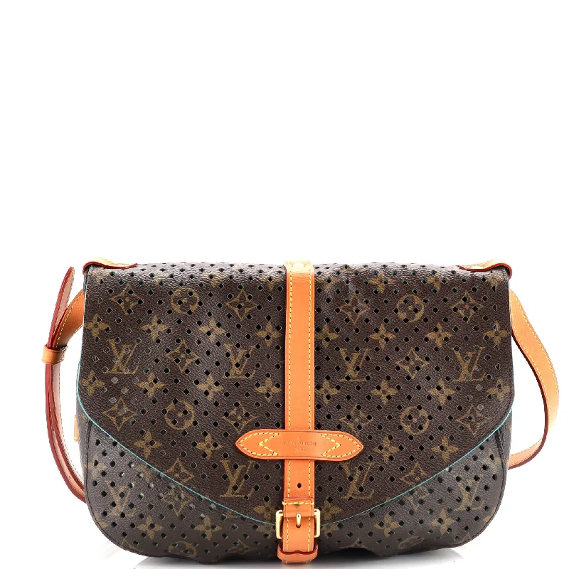 Louis Vuitton handbags with a beaded trim for a touch of glamourFlore Saumur Handbag Perforated Monogram Canvas