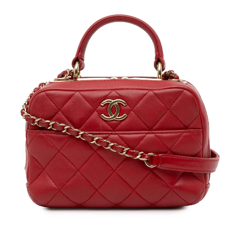 Chanel Colorful Handbag for Spring OutfitsRed Chanel Small Lambskin Trendy CC Bowling Satchel