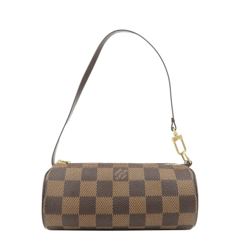 Ladies Louis Vuitton shoulder bags with a single - handle silhouetteLouis Vuitton Damier Pouch for Papillon Bag Mini Bag Brown