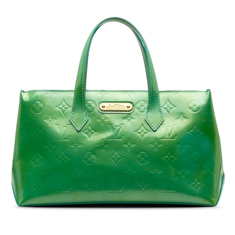 Louis Vuitton Alma bags with a detachable shoulder strap for versatilityLouis Vuitton Monogram Verney M91724 Handbag Patent Leather Blue Lagoon Green Lady Lagoon