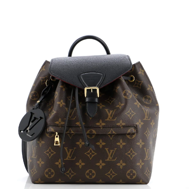 Ladies Louis Vuitton Capucines bags with gold - toned hardwareMontsouris NM Backpack Monogram Canvas with Leather PM