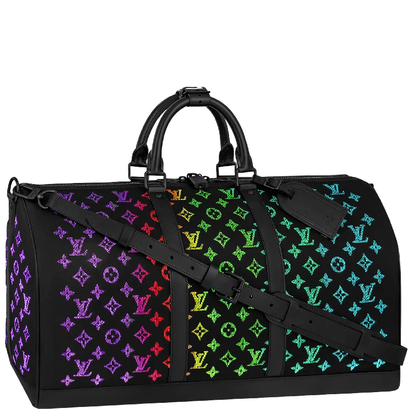 Ladies Louis Vuitton shoulder bags with a magnetic - closure flap for easeLouis Vuitton Keepall Light Up LED Monogram